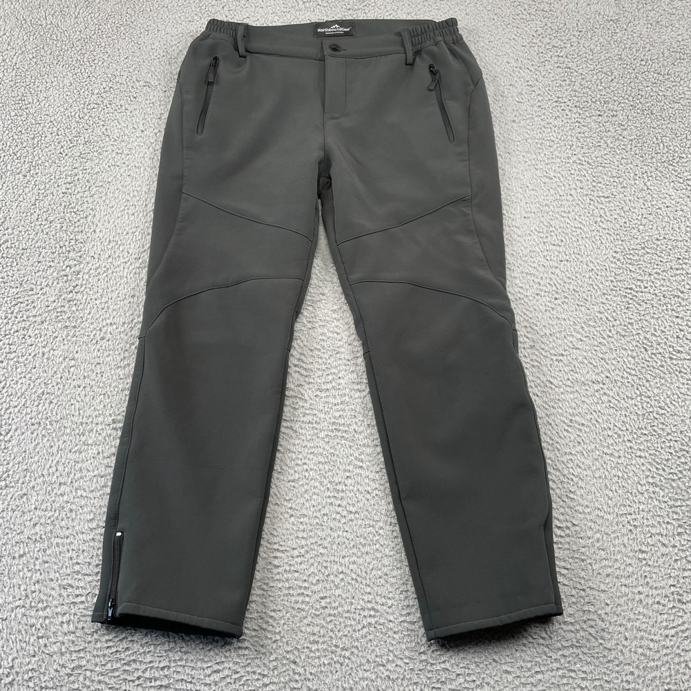 Northbound Gear Pants Women 10 Short Gray Fleece Lined Outdoor Hiking Technical